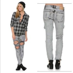 One Teaspoon Trashed Freebirds Harley Wash Jeans